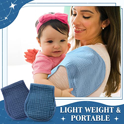 Image of Frienda 8 Pack Muslin Burp Cloths for Baby Large 20 x 10 Inch Cotton Burp Rags for Spit up Drool Absorbent Soft Multicolor Wash Cloths Diapers for Newborn Girl Boy Essential Shower Gift(Cool Colors)