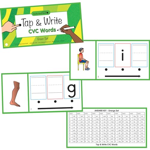 Image of Really Good Stuff Tap and Write CVC Words, 120 Cards