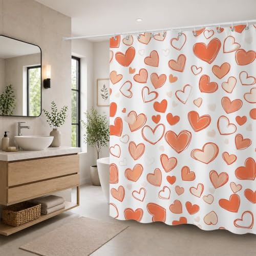Rideau de douche textile imperméable rose 150x180 avec ourlet lesté - 2