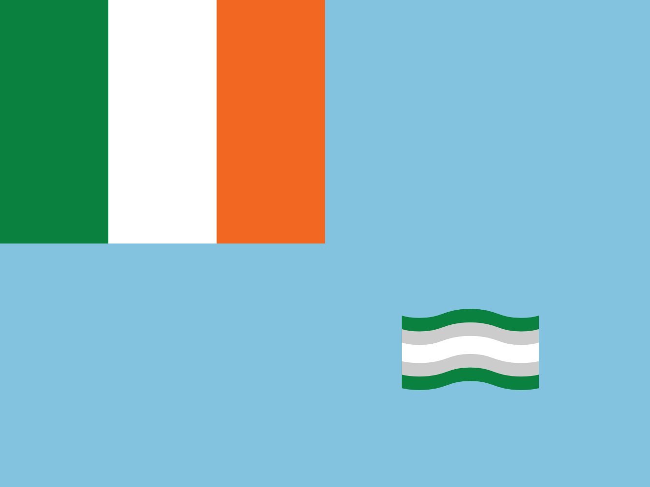 Drapeau Inland Waterways Association of Ireland en maille pavillonnaire
