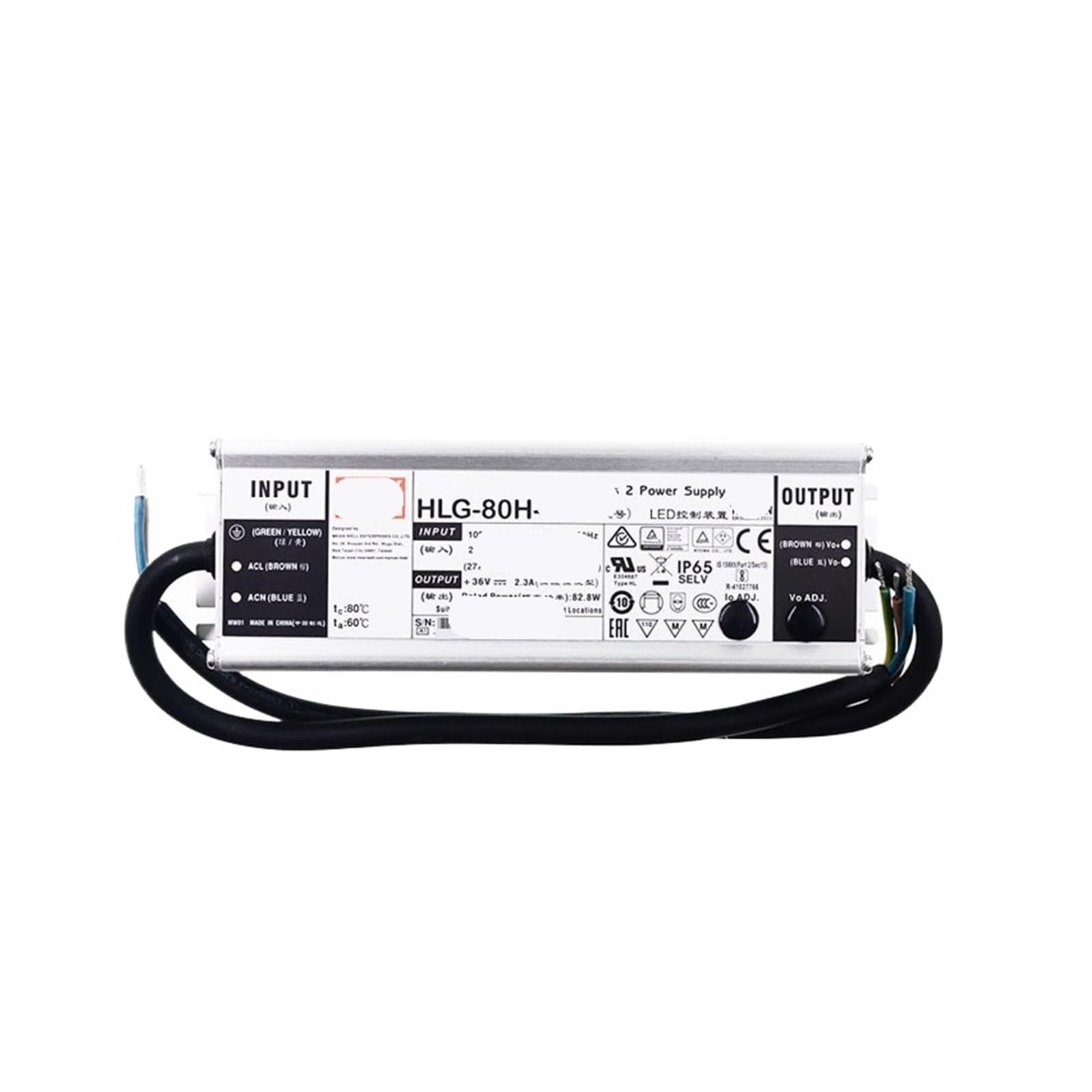 Alimentation à découpage LED HLG-80H-24A pour éclairage industriel extérieur
