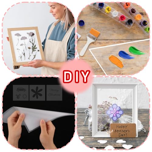 Image of ElevateTech 10 Pcs Clear Plastic Sheet PVC Flexible Lightweight Thin Panels Sheets Shatterproof Glass Alternative Durable PVC Sheet Panels Plastic Sheets for Crafts Projects Picture Poster Frames