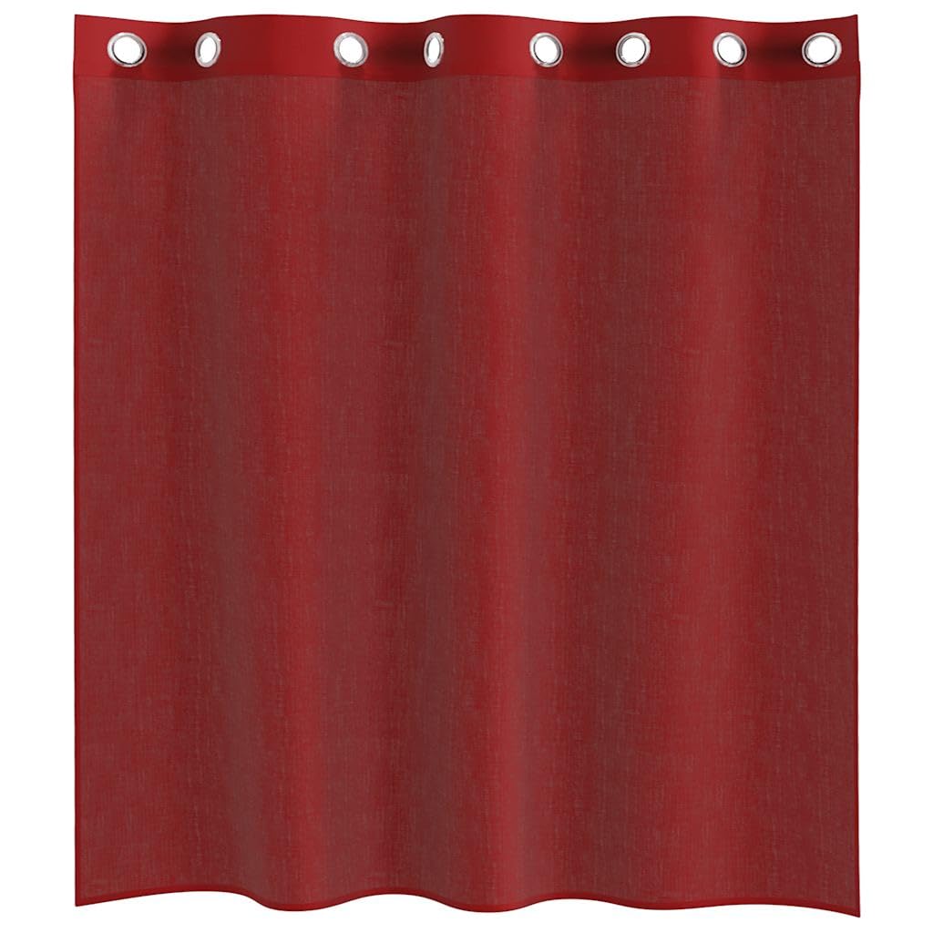 Voile Vorhänge mit Ösen 2 Stück Weinrot 140x140 cm transparente Gardine Stoff, Blickdicht, Sonnenschutz, Kälteschutz, für Wohnzimmer Schlafzimmer Kinderzimmer
