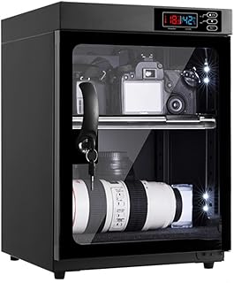 Cámara de gabinete seco con control digital, 30 L, caja electrónica a prueba de humedad con luces LED, silenciosa y ahorro de energía, funcionamiento continuo negro