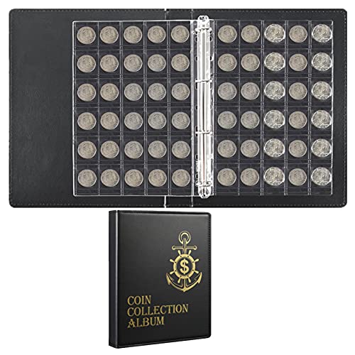 Coin Collection Holder Album for Collectors, 300 Pockets Coin Collection Book Binder Supplies