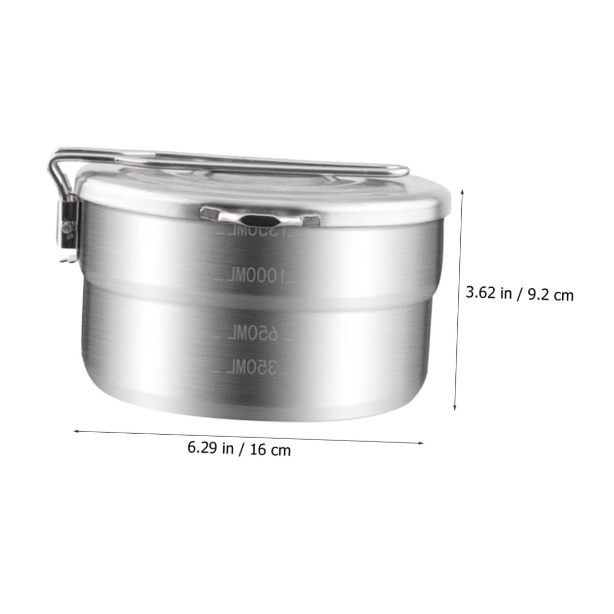Ipetboom Portapranzo Rotondo in Acciaio Inox 304 Argento, 1 Pezzo