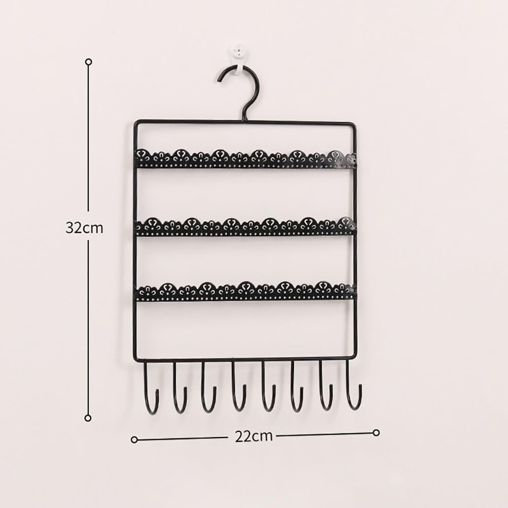 Hanging Jewelry Organizer, Earring Wall Holder Metal Jewelry Display Rack for Earrings Dangles Necklaces Bracelets Organizer - Iron Earrings Wall Rack for Dressing Room Bedroom (Small)