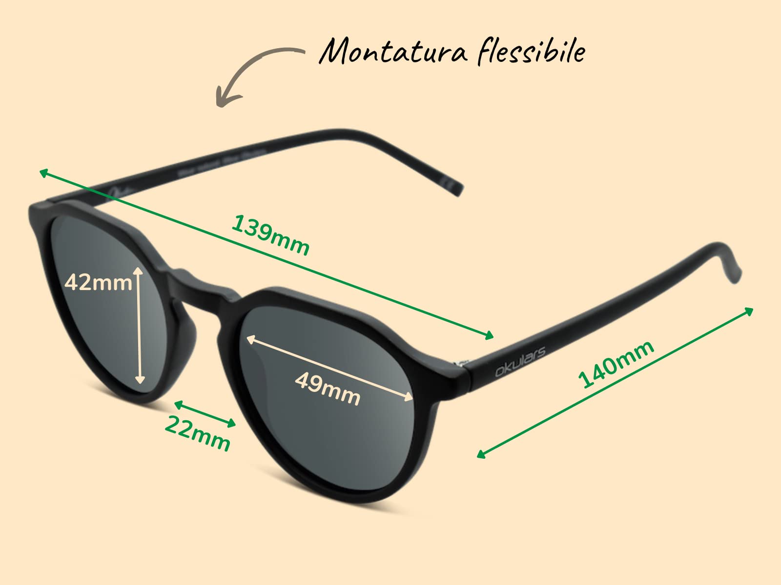Eco Pacific PET Riciclato - Occhiali da Sole Uomo e Donna - Filtri UV400 - Taglia Unica