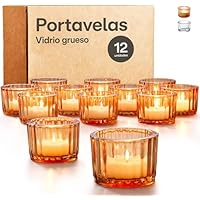 Portavelas de Cristal para Velas de Te - 12 Portavelas Pequeño