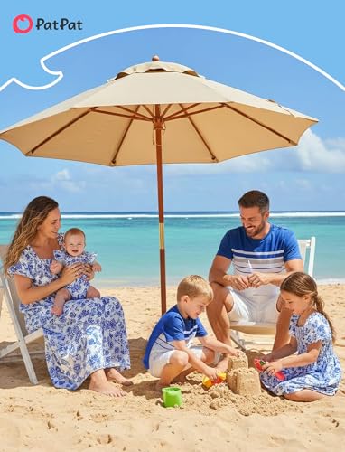 Image of PATPAT Family Matching Outfits Mommy and Me Dresses Floral Dress & T-Shirts | Mommy and Me Easter Dresses, Puff Sleeve Floral Sundress, Cotton Blend T-shirts, Couples Party Wedding Vacation Outfits