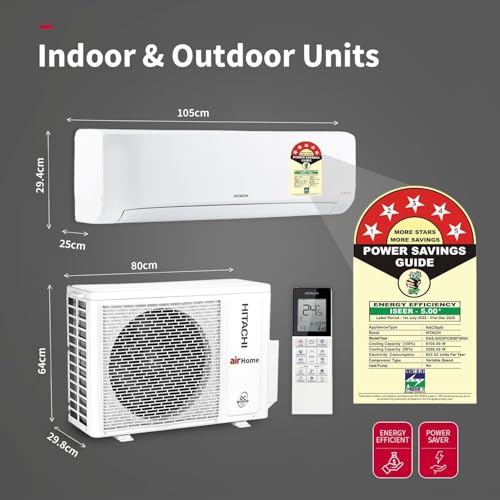 Image of Hitachi 2 Ton Class 5 Star, ice Clean, Xpandable+, Inverter Split AC (100% Copper, Dust Filter, 5400FXL RAS.G522PCBIBF, White)