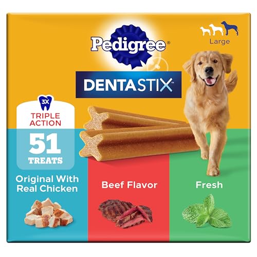 Pedigree Dentastix Large Dog Treats, Original, Beef & Fresh, 2.73 lb. Variety Pack (51 Treats Total)