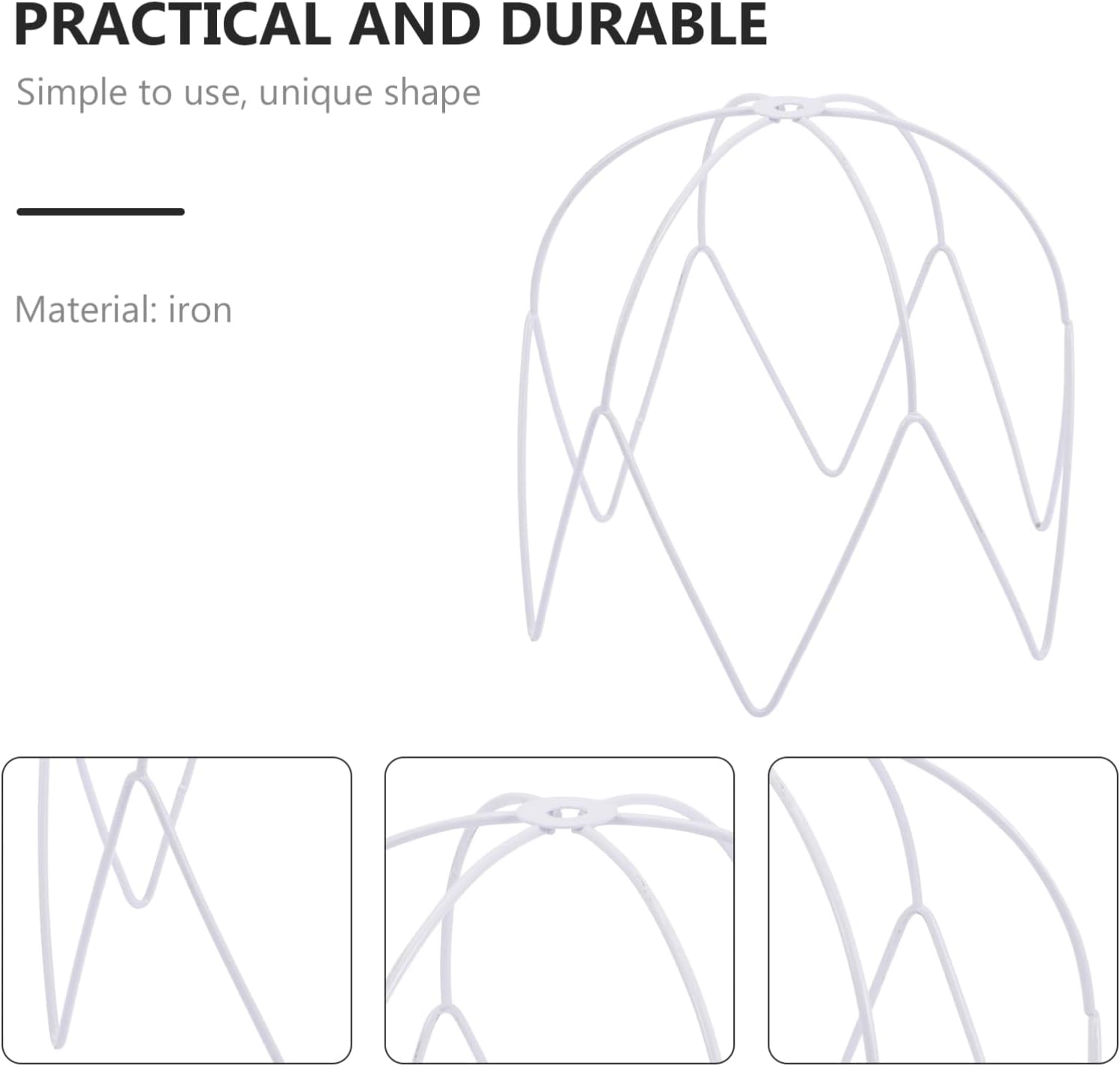 OSALADI Metal Lamp Shade Ring Frame Iron Wire Light Shade Cover E27 Light Cage DIY Chandelier Lampshade Accessory for Bedroom Living Room Light Decor