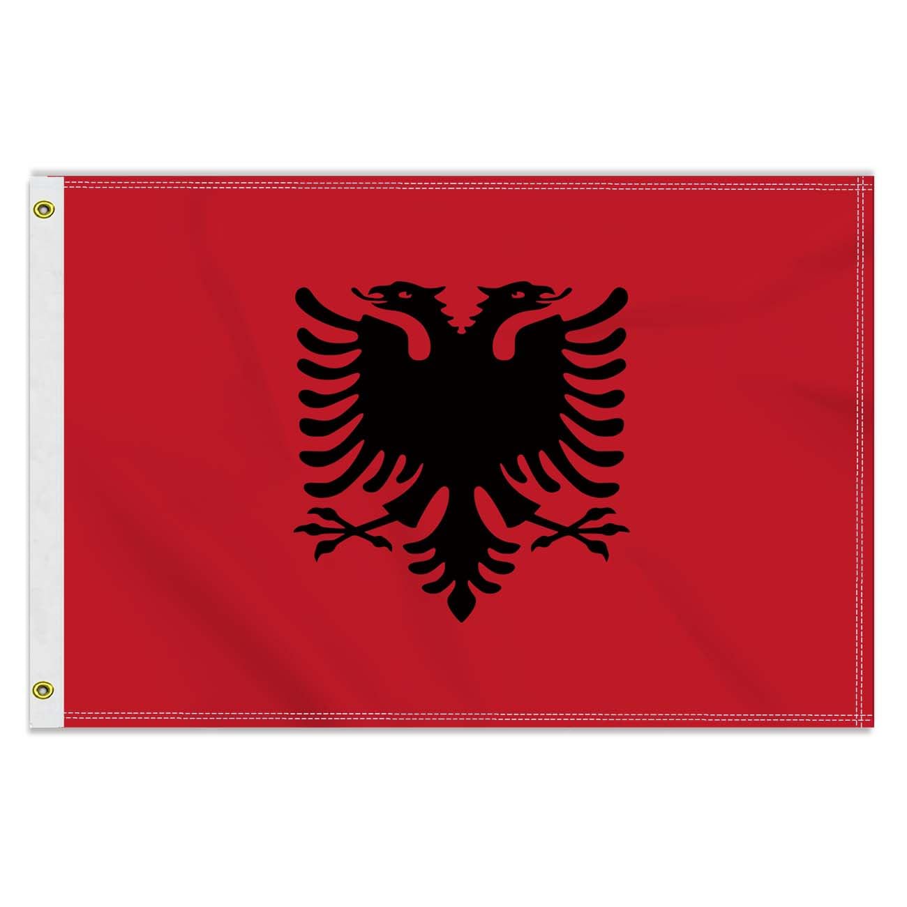 2×3 FT Albania Flag, Medium 60×90 CM 150D albanian Outdoor Banner,Decor Garden With Brass Gromment