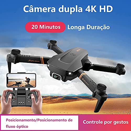 Drone XINKEJI XII dobrável com câmera 4K HD, velocidade de vôo de 3 níveis, transmissão ao vivo FPV,