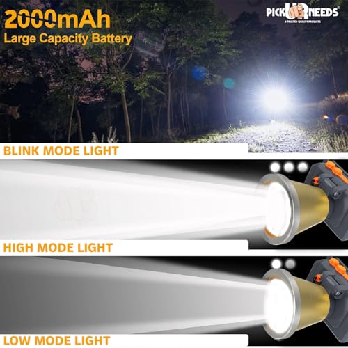 Image of Pick Ur Needs 150 Watt Laser Rechargeable Head Lamp 3 LED Mode Aluminum Body 2000mAh Battery Head Torch /Headlamp for Camping (Gold)