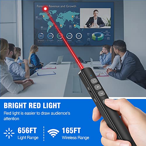 USB C Presentation Clicker with Red Laser Pointer, 2 in 1 USB/USB C