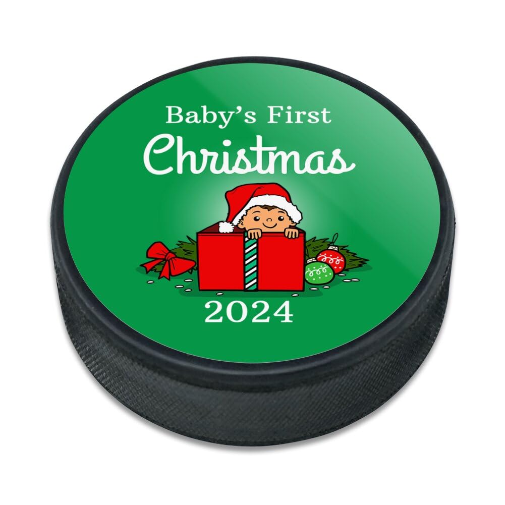 Baby's First Christmas 2024 Ice Hockey Puck
