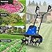 BILT HARD 14-Amp 18-Inch Electric Tiller Cultivator, 8'' Tilling Depth Corded Garden Rototiller, 6 Steel Front Tines Roto Tillers with Adjustable Wheels & Foldable Handle for Garden Lawn Soil Digging