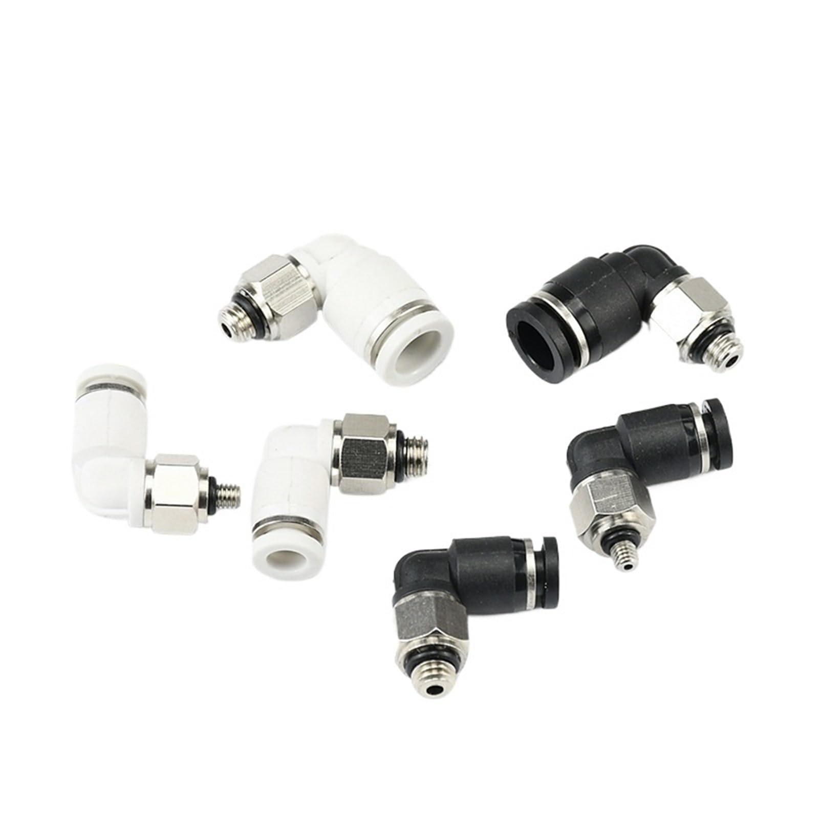 Mini junta neumática rápida PL3-02 con rosca métrica M5 y codo de alta resistencia