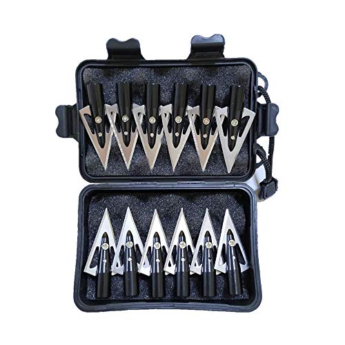 Zzuus 12Pcs 135 Grain Metal Broadheads 2 Blade Hunting Arrowheads Screw-In Archery Head Compatible With Compound Bow For Diy Wood Arrows #TOP19