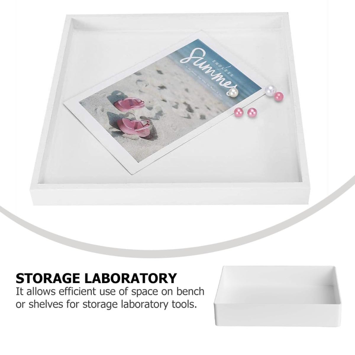 Ipetboom Bandeja Organizadora de Escritorio para Laboratorio de Polipropileno Blanco, Resistente a Químicos y Fácil para Retirar Consumibles Pequeños