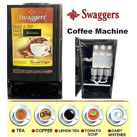 Image of Swaggers Heavy Duty Tea /Coffee /Soup Vending Machine with 3 Options Suitable for Office /Factory /Godawn /Catering House.Ready to Serve, No Milk Required(Free Sample Premix) !1 Year Warranty!
