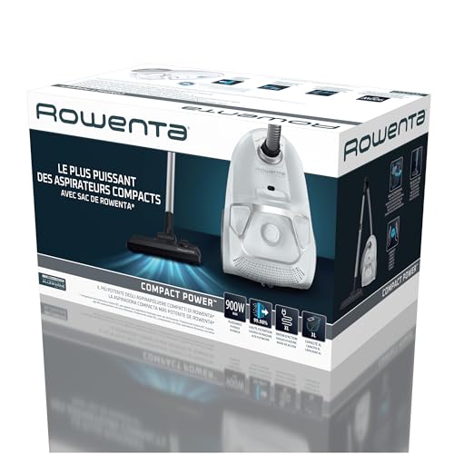 Rowenta Compact Power XXL Animal Aspirateur sans sac, Moteur basse consommation 900W max, Haute filtration, Bac à poussière 2,5L, Compact, RO4B50EA, Cigarillo