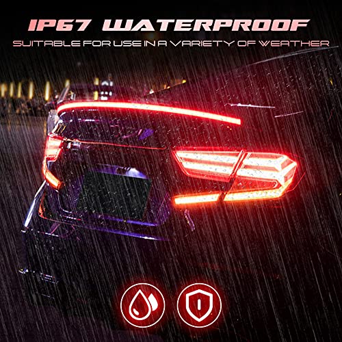 Vooda Rear Wing Led Light Bar 130Cm Flexible Car Tail Light Led Strip Kits Rear Cover Red Brake Stop Turn Signal Running Lamp.(Red) #TOP4