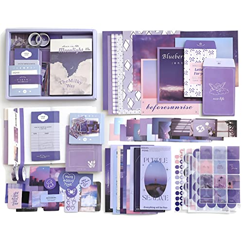 [ロッテラッカ] コラージュ ボックスセット ノート付き 素材紙 セット 詰め合わせ 大容量 (ムーンライト)
