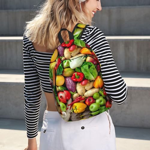 Mochila de mano para mujer con estampado de frutas bolsa de viaje y laptop funcional 7