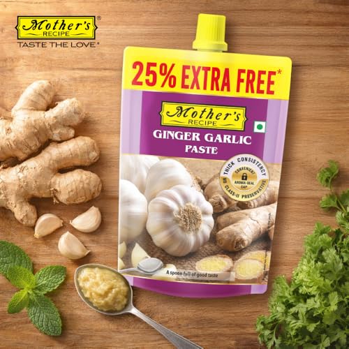 Image of Mother's Recipe Ginger Garlic Paste Pouch, 200gm | No Added Artificial Preservatives (Pack of 3)