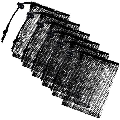 6 Pcs Small Mesh Bag, 6 x 4inch Mini Mesh Drawstring Bag, Portable Nylon Storage Bags,Travel Stuff Bags
