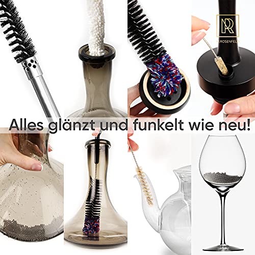 M. ROSENFELD Shisha Reinigungsset mit 4 Bürsten & 500 Edelstahl