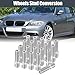 ACROPIX M14x1.5 to M12x1.5 50mm Wheel Stud Fit for Audi - Pack of 20 Silver Tone
