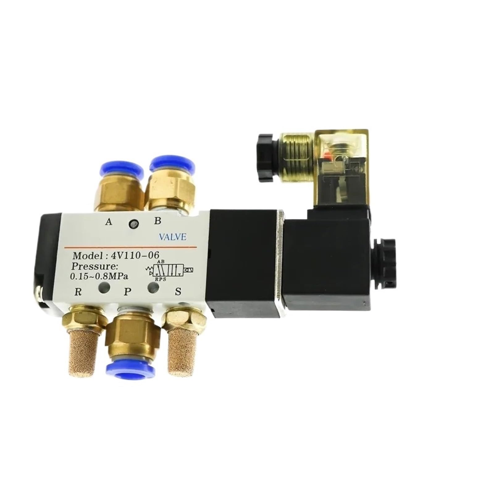 1 szt. 4V110-06 1/8 Standardowy zawór elektromagnetyczny powietrza z gwintem rurowym 5-drożny port 2 pozycje gazowe pneumatyczne elektryczne zawory magnetyczne DC12V 24V 110 V220V napięcie cewki (drut