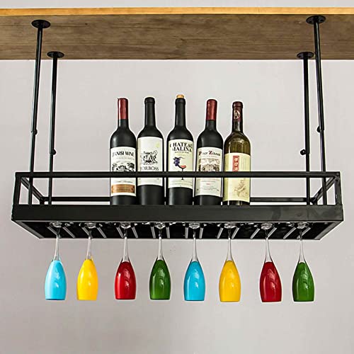 RCSTYNUK Estante para macetas, Soporte para Flores Colgante de Techo, barandilla Creativa para Plantas con Marco de Hierro, para floristería, balcón, Estante para Copas de Vino, Soporte para Botellas