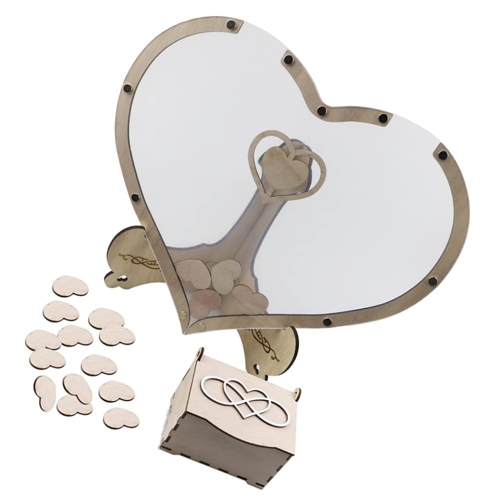 Abaodam Forme De Cœur pour Mariage Panneaux pour Invités Boîte De Rangement Incluse