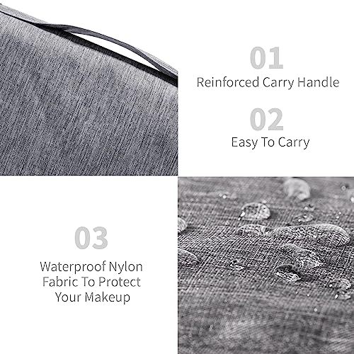 Image of Lcsmaokin Large Capacity Toiletry Bag Travel Bag with Hanging Hook for Men and Women Waterproof Travel Cosmetic Bag Bathroom Storage Bag for Brushes Set,Full-Sized Shampoo,Toiletries,Accessories-Grey