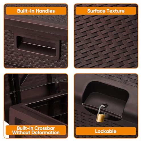 120gallonresindeckboxweatherproofoutdoorstorageboxforpatiogardenpoolandyardlockablewaterproofbinfortoolscushionsandaccessoriesbrown Urban Country Home Decor 120 gallon resin deck box weatherproof outdoor storage box for patio garden pool and yard lockable waterproof bin for tools cushions and accessories brown urban country home decor