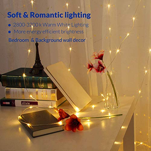 Battery Operated Curtain String Lights, 6.6×6.6Ft 200 Led Curtain Icicle Wall Lights With Remote 8 Modes Timer Waterproof Fairy Lights For Outdoor Indoor Wedding Backdrops Bedroom Decor (Warm White) #TOP7