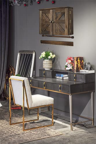 Joysfit Rustic Wall Mounted Jewelry Organizer With Wooden Barndoor Decor,Wooden Wall Mount Holder,Jewelry Holder For Necklaces, Earings, Bracelets, Ring Holder (Brown) #TOP6