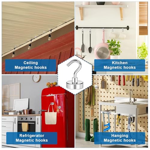 Image of LOVIMAG Magnetic Hooks, Cruise Essentials 2026, 15 Pack-30LBS | Heavy Duty Strong Magnet Hook for Cruise Cabin, Refrigerator Fridge, Ship, Classroom, Kitchen Grills, Silver