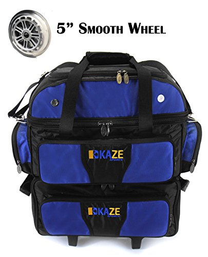 KAZE SPORTS 4 Ball Double Deck Bowling Roller (Blue-Black)