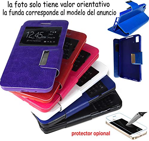 MUNDDY Funda Libro con Ventana con Soporte Flip Cover de Cuero Polipiel para Samsung Galaxy S3 i9300 (Protector Cristal Templado Opcional) (Azul) …