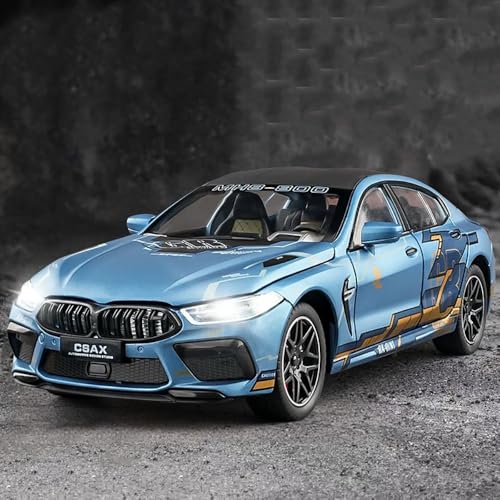 Image of 1:24 M8 Toy Car M8 Model Cars Die Cast Metal Car with Light Sound Pullback Openable Door Cars Toy