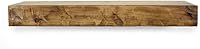 Dogberry 60" Rough Hewn Aged Oak Fireplace Mantel Shelf - Rustic Solid Poplar Wood, Easy Install, Made in USA