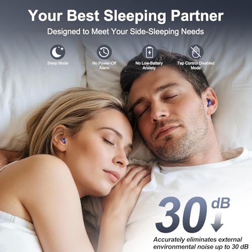 Sleep Earbuds Bluetooth 6.0 in Ear, Sleep Headphones with Sleep Monitor APP, 2026 Mini Sleep Ear Buds with Small Earplugs for Side Sleepers, 48H Playtime Sleep Earphones with Sleep Mode Deep Blue - image 2