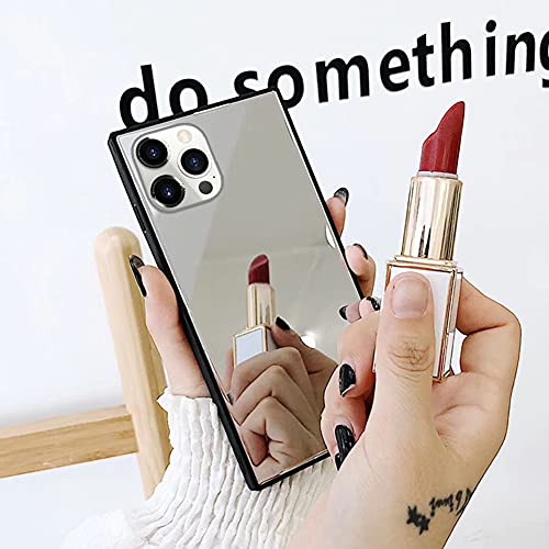 Coque miroir iPhone 11 Pro Max LUVI en verre et silicone argenté
