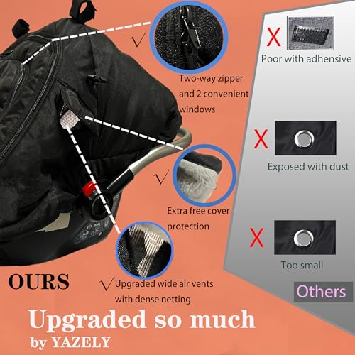 Image of Car Seat-Covers for Babies Winter - Heavy-Warm Baby Car Seat Cover for Boy Girl Cold Weather Shield Protection,Waterproof Covers Windproof Keep Baby Cozy with Earflap for More Breathable